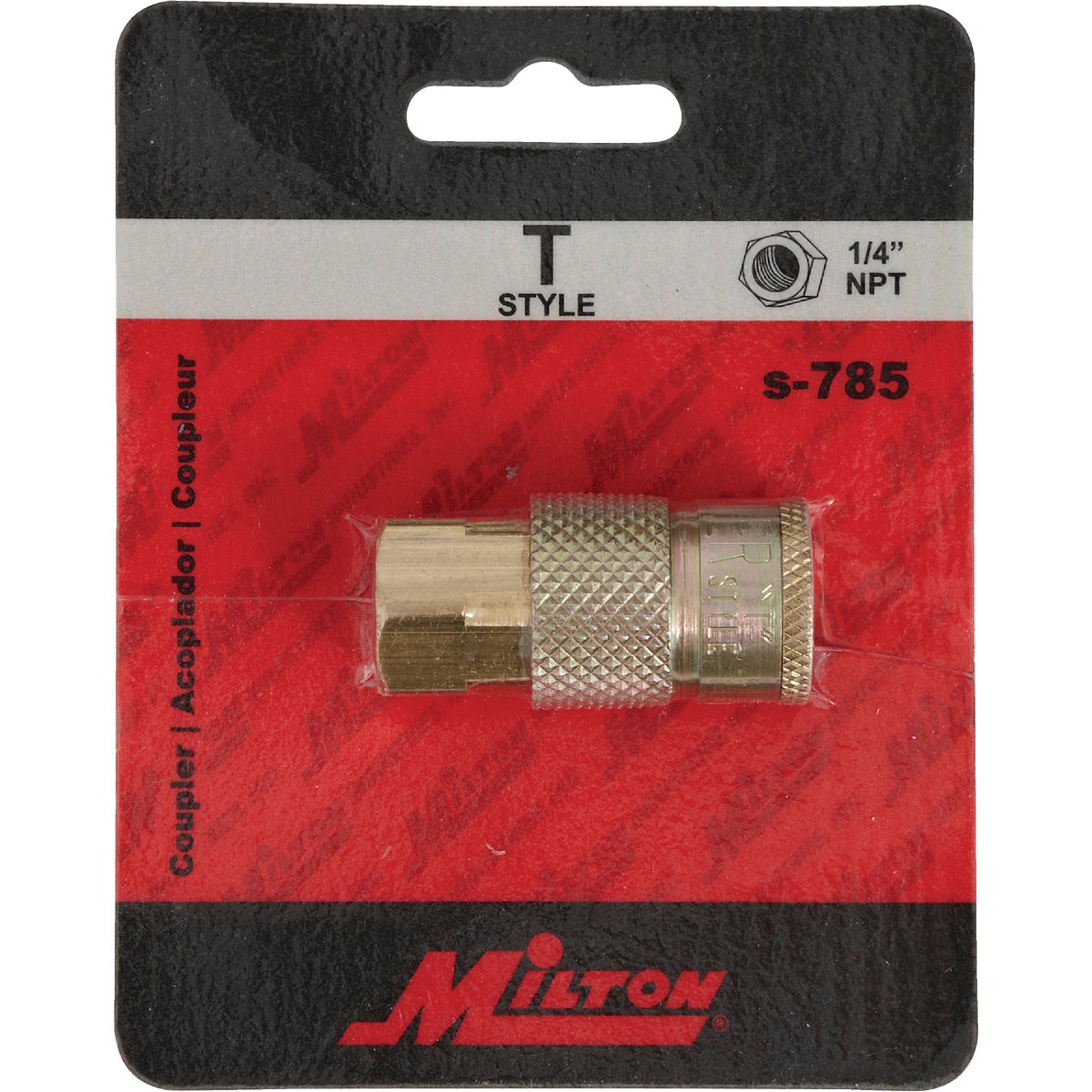 Milton Tru-Flate 1/4 In. FPT T-Style Brass Coupler Image 2