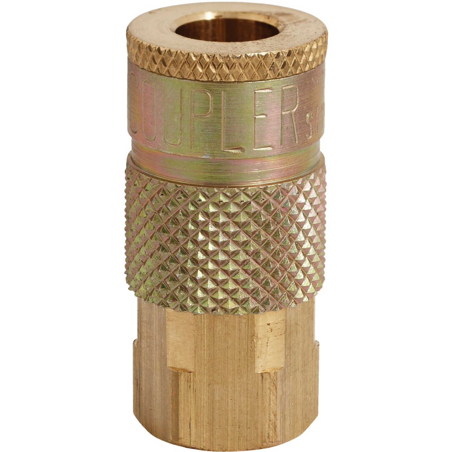 Milton Tru-Flate 1/4 In. FPT T-Style Brass Coupler Image 1
