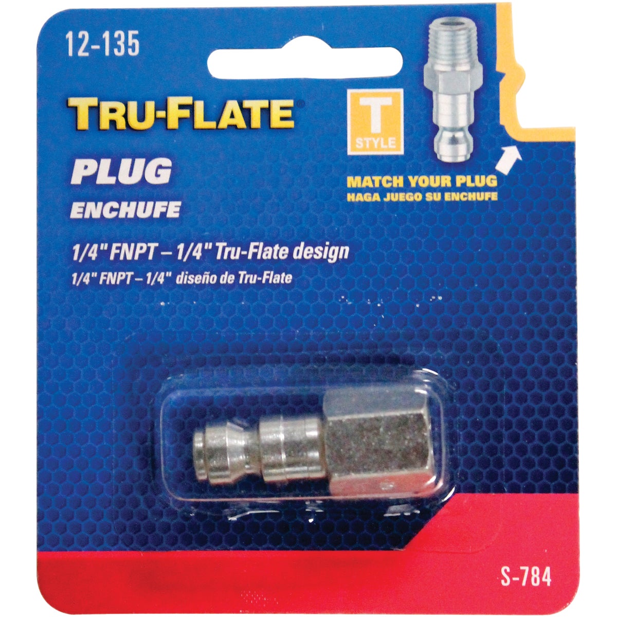 Tru-Flate 1/4 In. FNPT T-Style Steel Plug Image 2