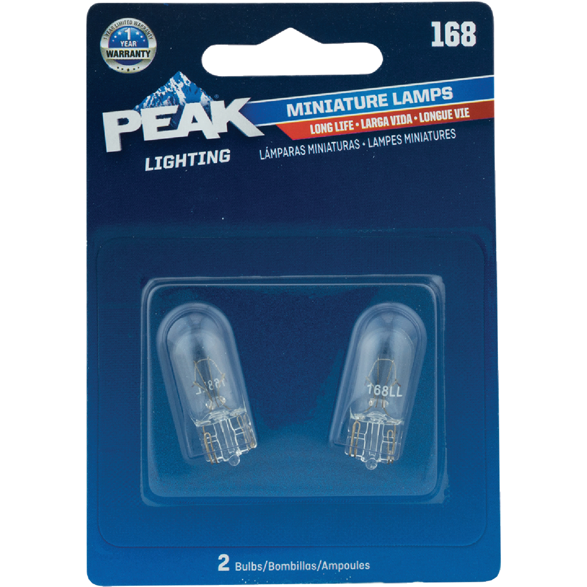 PEAK 168 14V Mini Incandescent Automotive Bulb (2-Pack) Image 1