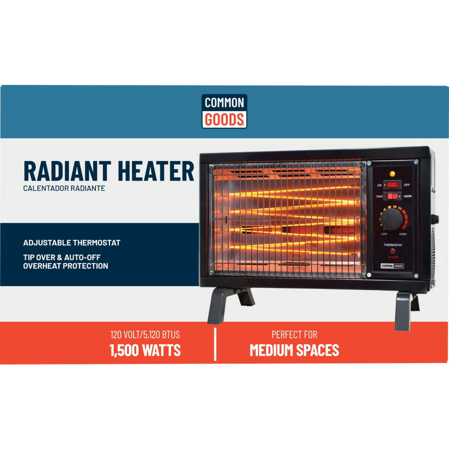 Home Impressions 1500W 120V Radiant Electric Heater Image 2