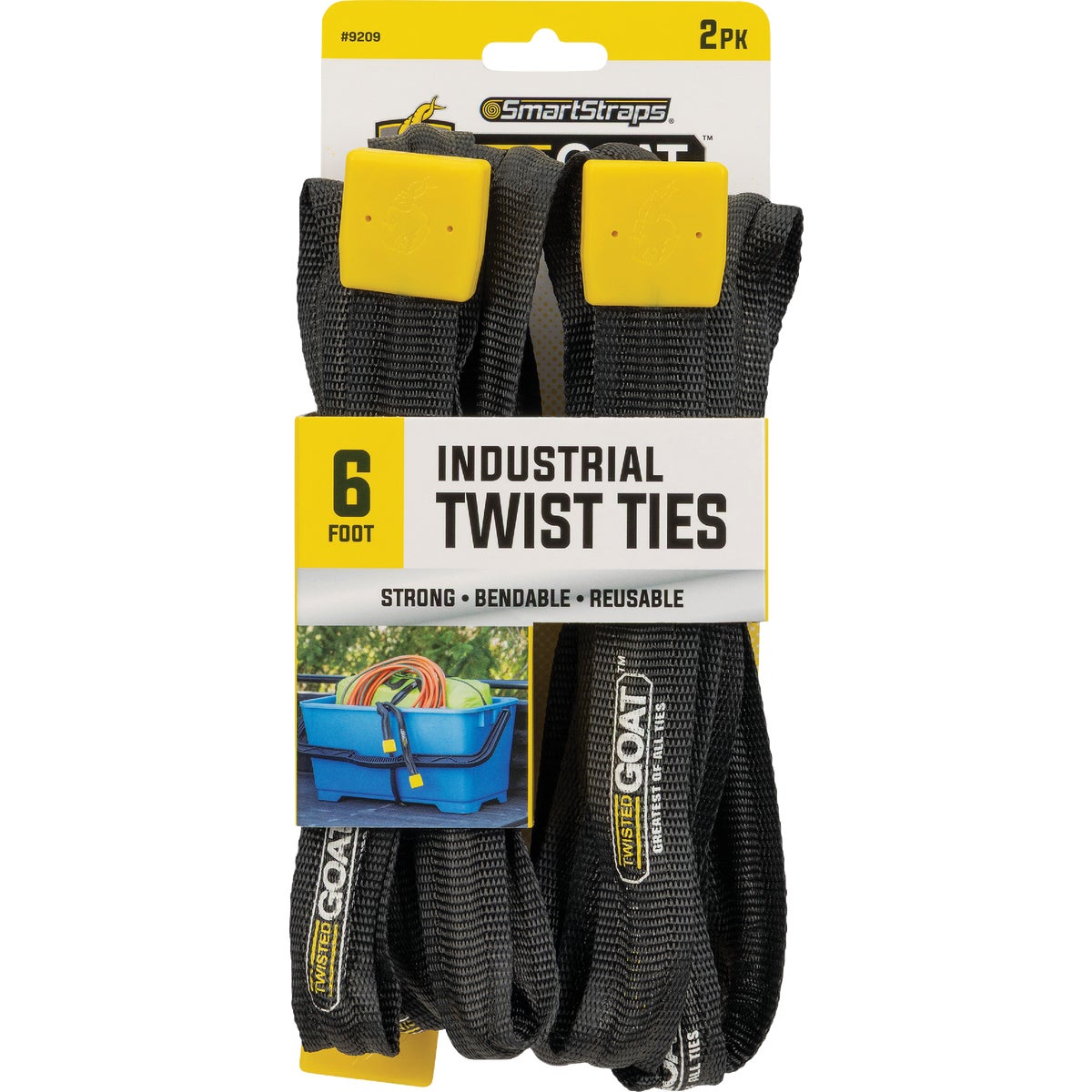Twisted GOAT 6 Ft. Yellow Industrial Ties (2-Pack)