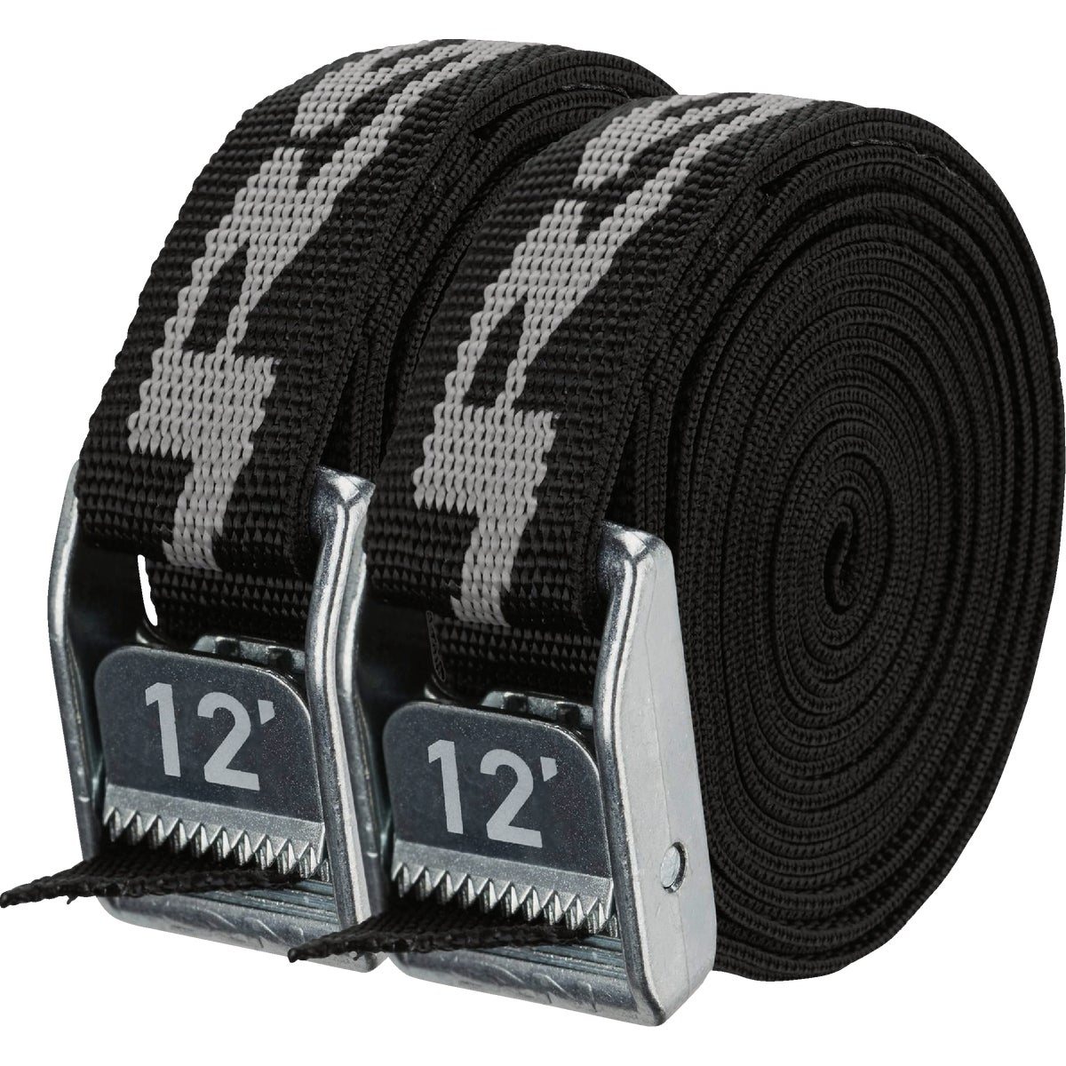 NRS 1 In. x 12 Ft. Stealth Black Heavy Duty Tie-Down Strap (2-Pack) Image 1