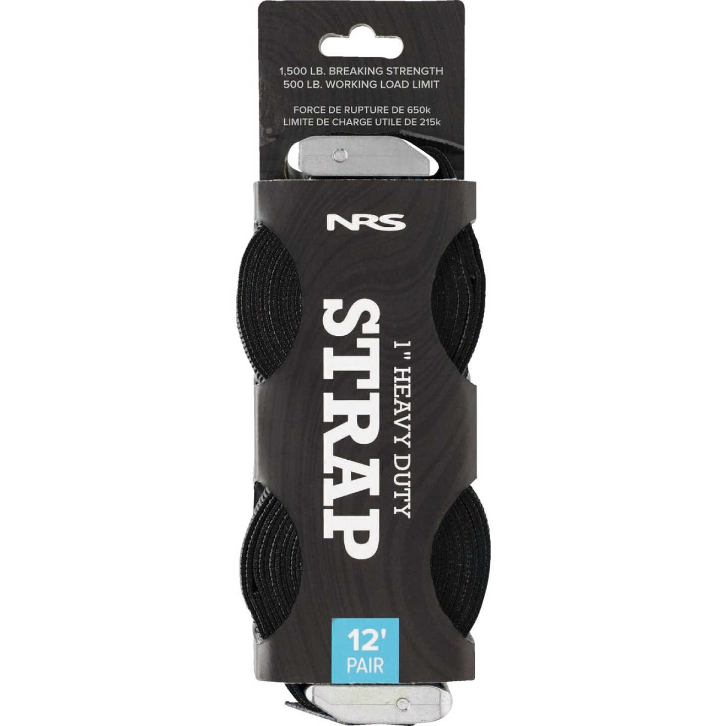 NRS 1 In. x 12 Ft. Stealth Black Heavy Duty Tie-Down Strap (2-Pack) Image 2