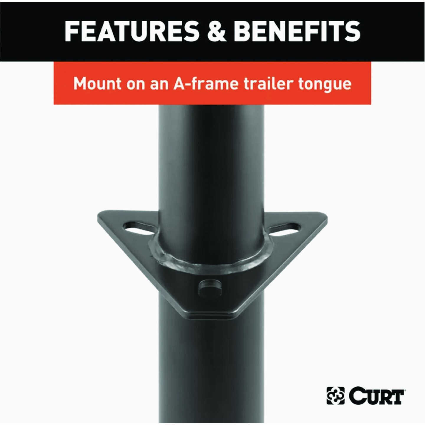 Curt 5000 Lb. A-Frame Jack With Top Handle, 14 In. Travel Image 4