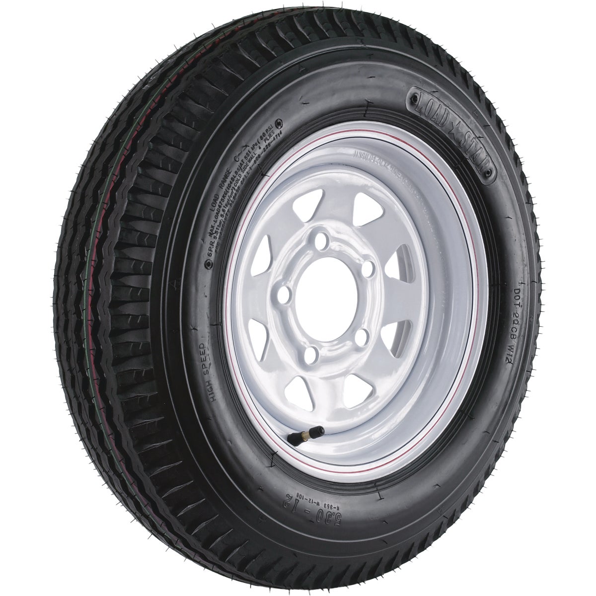 Kenda Loadstar Tire/Wheel Assembly 5.30-12 LRC Bias 5 Hole Assembly