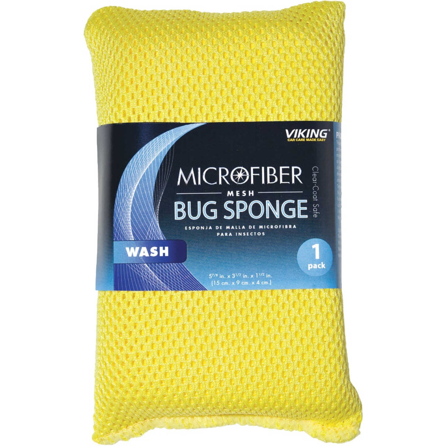 Viking 3-1/2 In. W x 6 In. L x 1-1/2 In. W Microfiber Mesh Car Wash Sponge Image 1