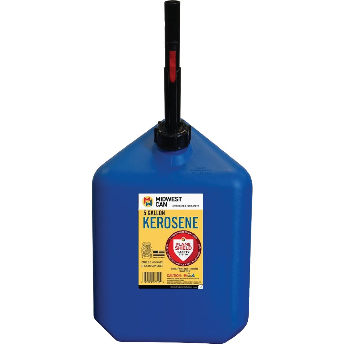 Midwest Can 5 Gal. Plastic Auto Shut Off Kerosene Fuel Can, Blue