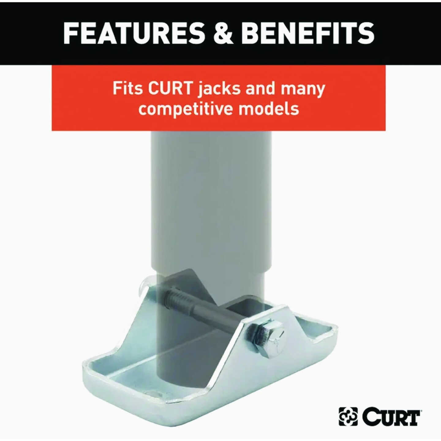 CURT Bolt-On Trailer Jack Foot Plate Image 4