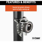 CURT 3000 Lb. Pipe-Mount Swivel Jack with Side Handle, 10 In. Travel Image 4