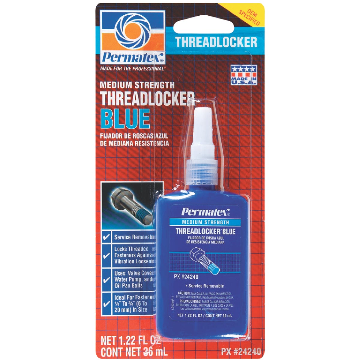 PERMATEX 1.22 Oz. Blue Medium Strength Threadlocker Image 1