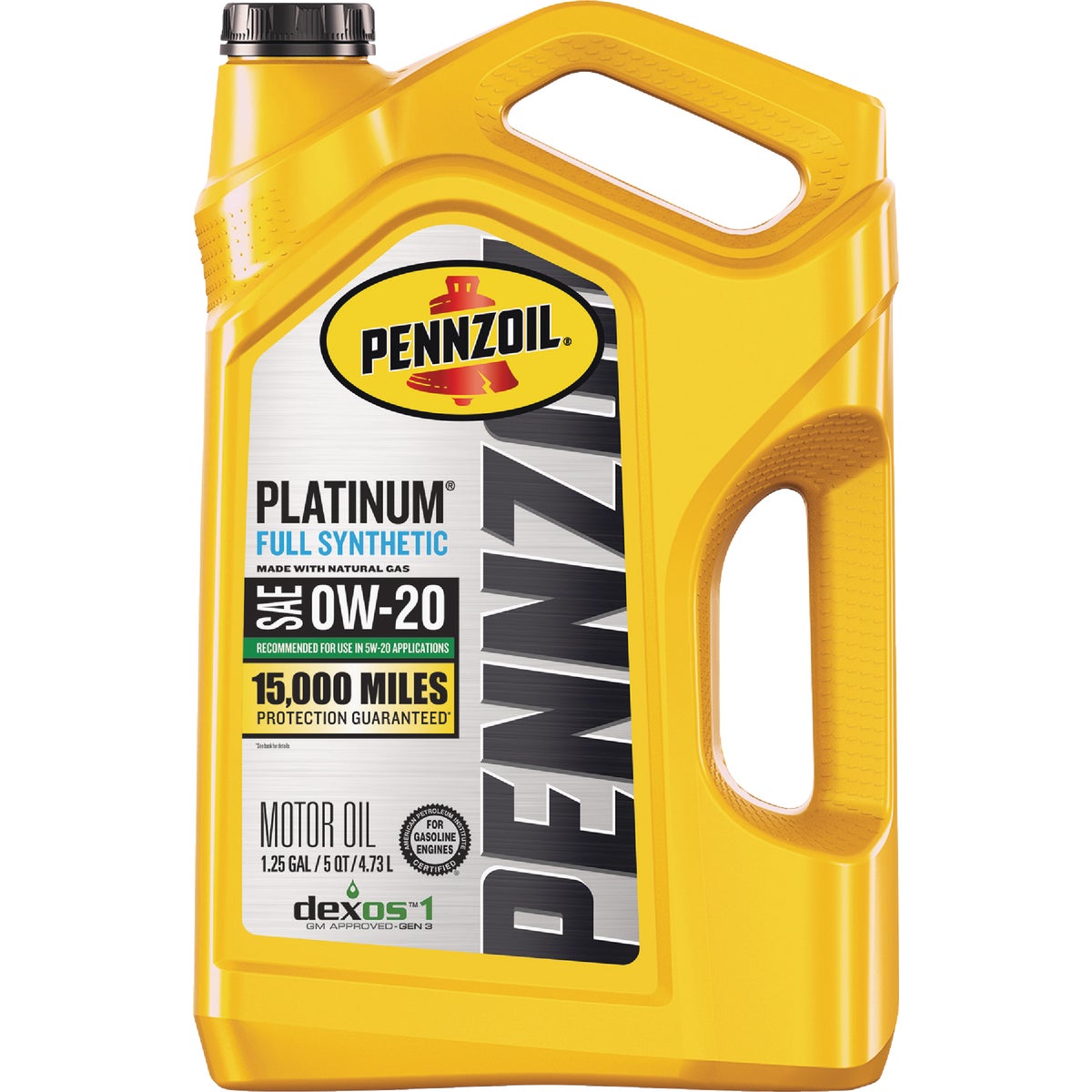 Pennzoil Platinum Full Synthetic 0W-20 Motor Oil, 5 Qt. Image 1