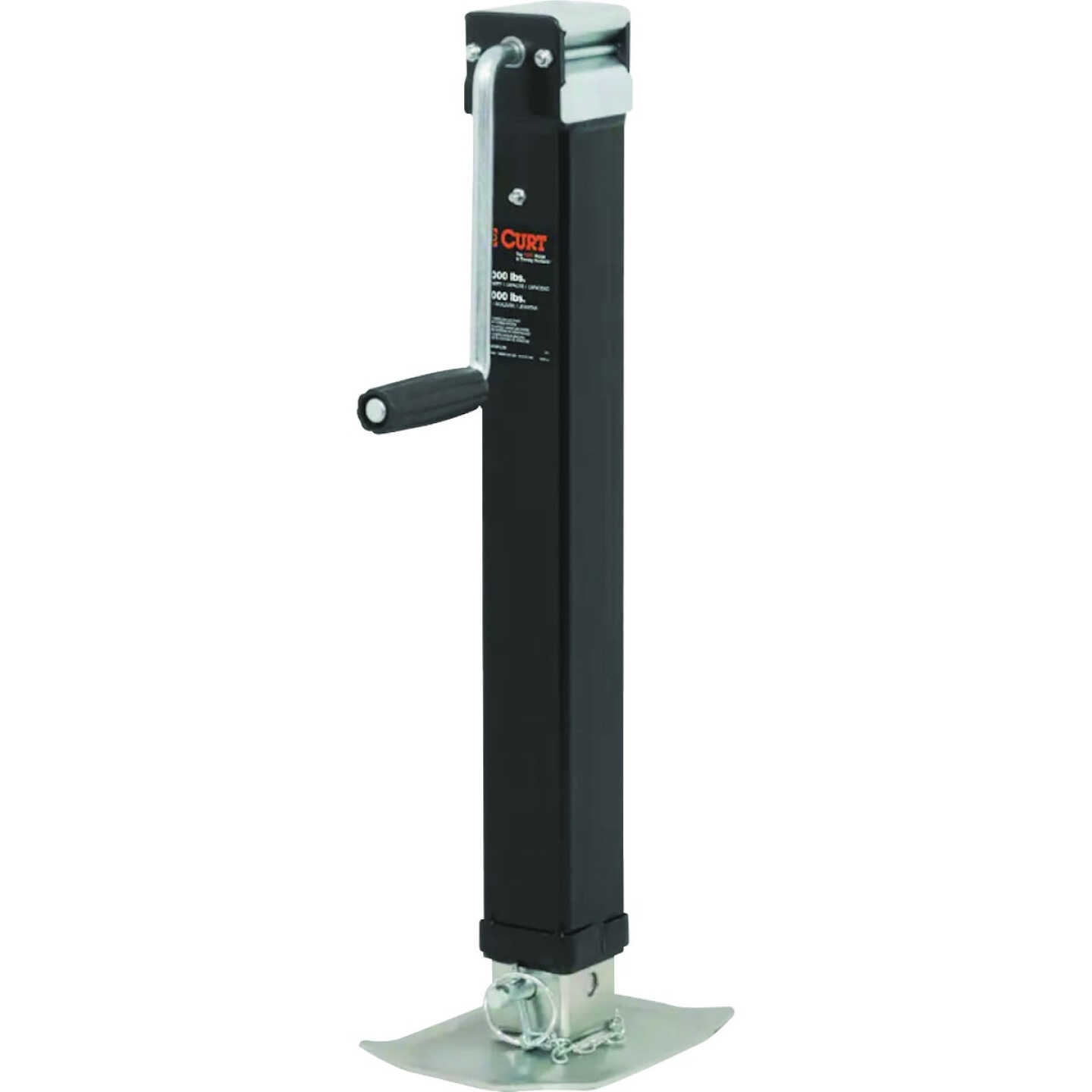 Curt 8,000 Lb. Direct-Weld Square Jack With Side Handle, 15 In. Travel Image 1