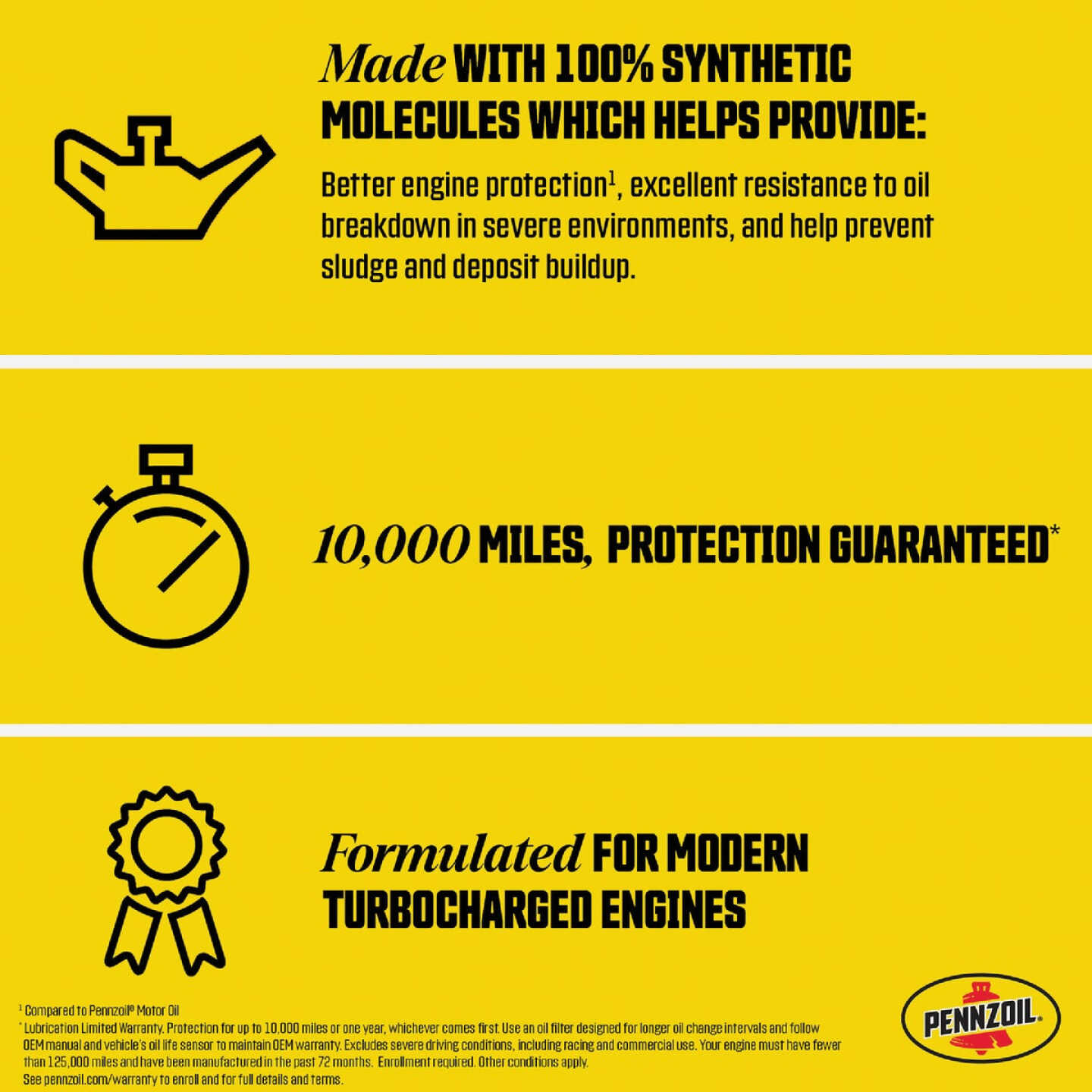 Pennzoil Full Synthetic 5W-30 Motor Oil, 5 Qt. Image 2