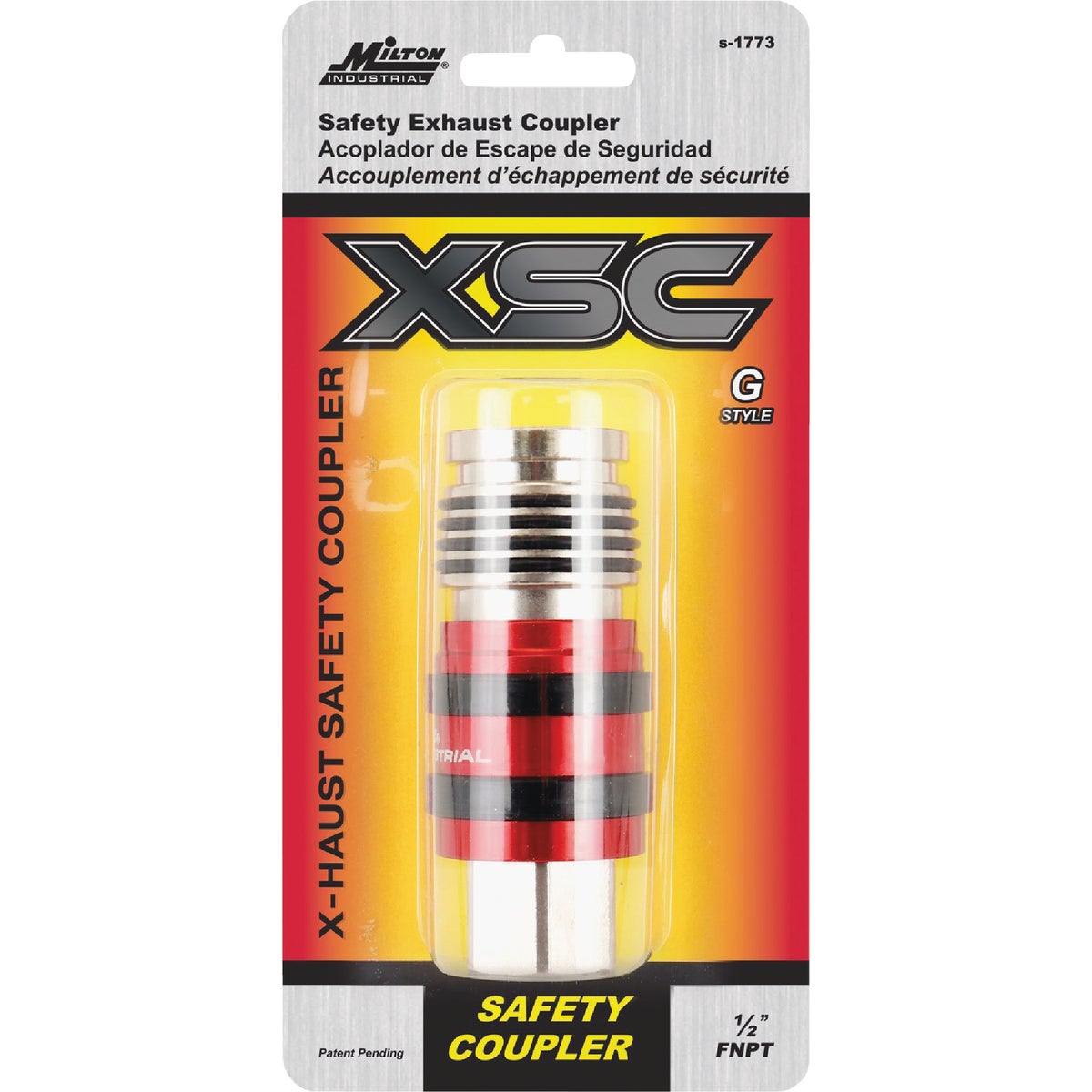 Milton 2-In-1 Universal Safety Exhaust Quick-Connect Industrial Coupler, 1/2 Body, 1/2 FNPT Image 2