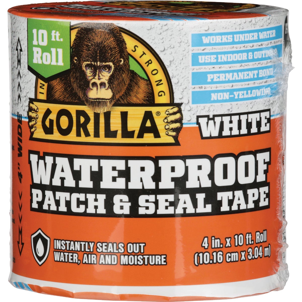 Gorilla 4 In. x 10 Ft. Waterproof Patch & Seal Repair Tape, White