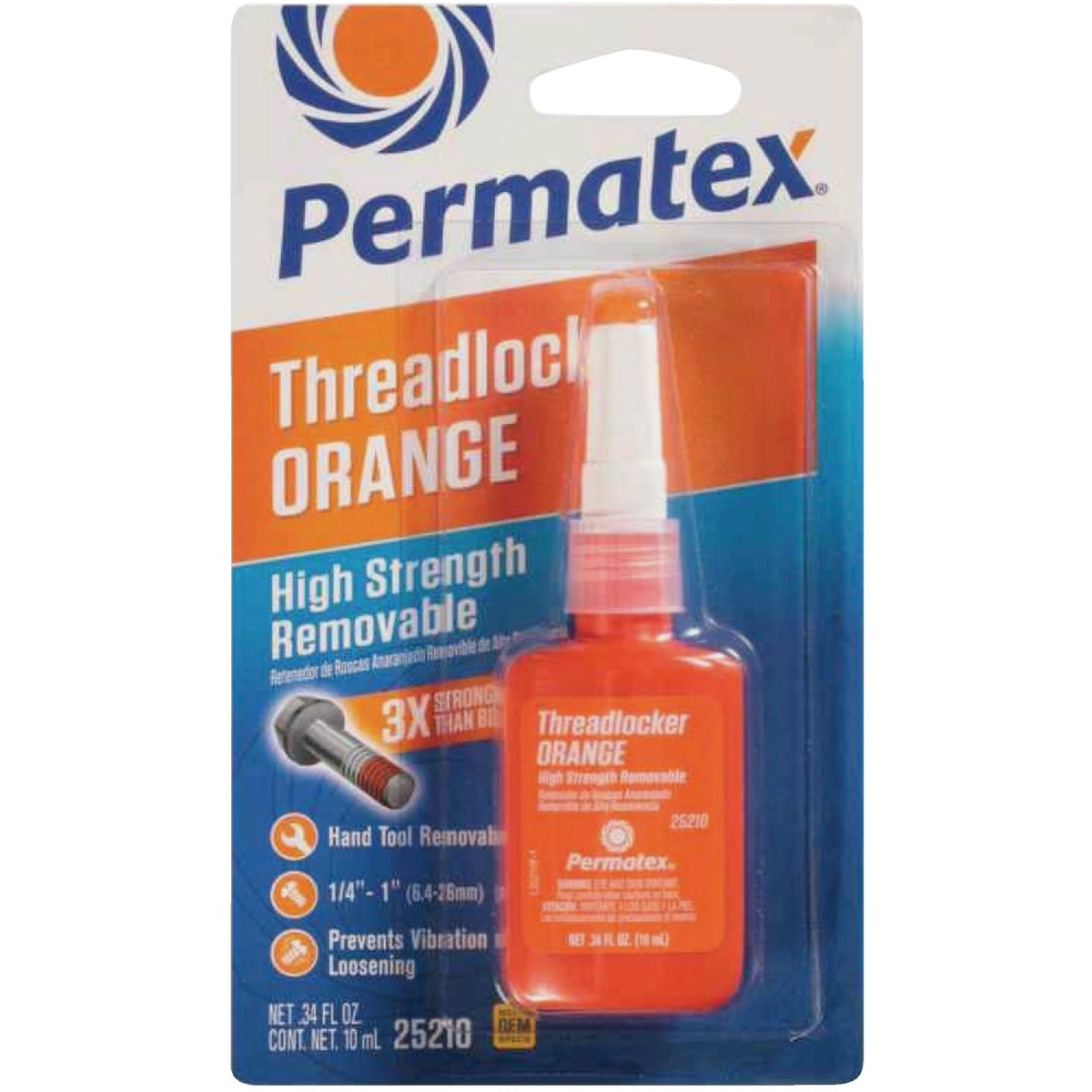 Permatex High Strength 0.2 Oz. 10G Orange Threadlocker Gel