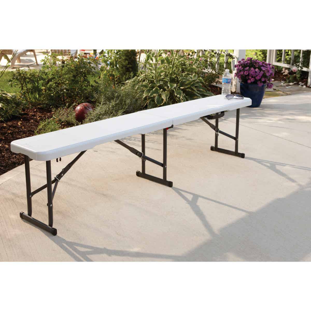 Lifetime 6 Ft. White Granite Fold-In-Half Bench Image 5