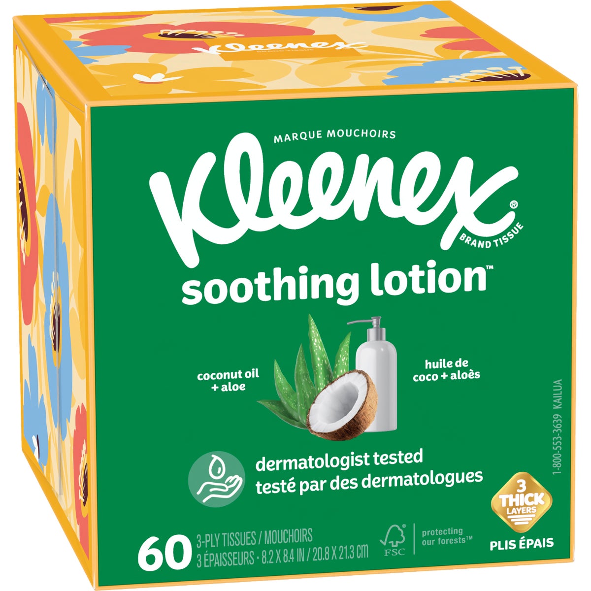 Kleenex Soothing Lotion 60 Count 3-Ply Facial Tissues
Cube Box Image 2