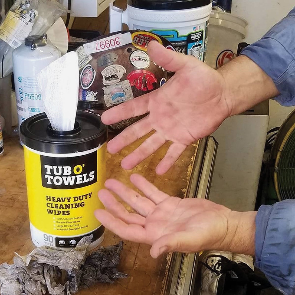 Tub O' Towels Heavy Duty Cleaning Wipes (90-Count) Image 3