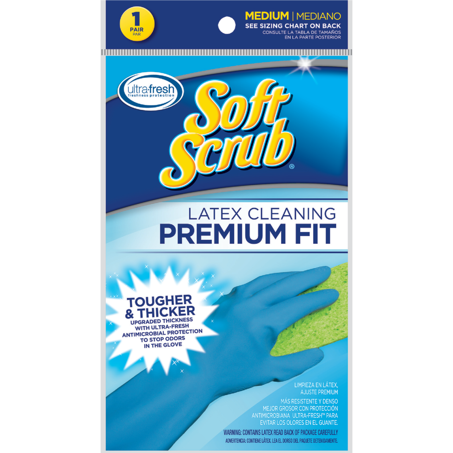Soft Scrub Medium Premium Fit Latex Rubber Glove Image 1