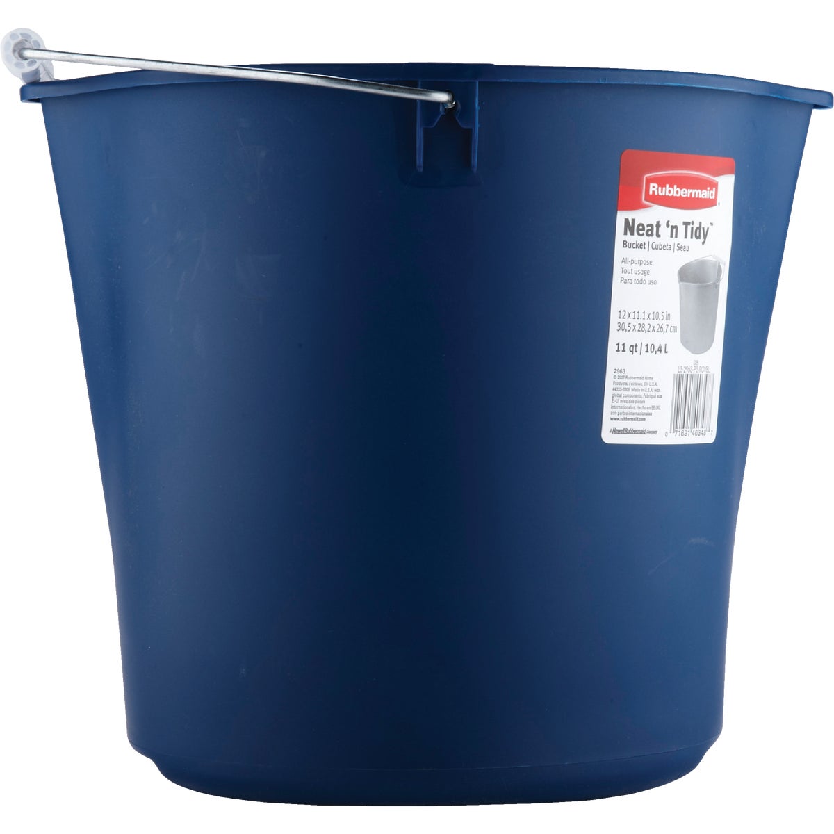Rubbermaid Neat 'N Tidy 11 Qt. Royal Blue Bucket Image 2