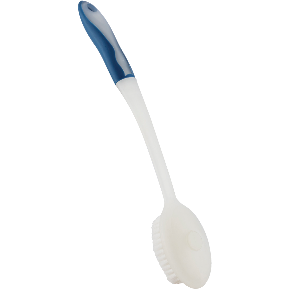 16 In. White & Blue Bath Brush Body Scrubber Image 1