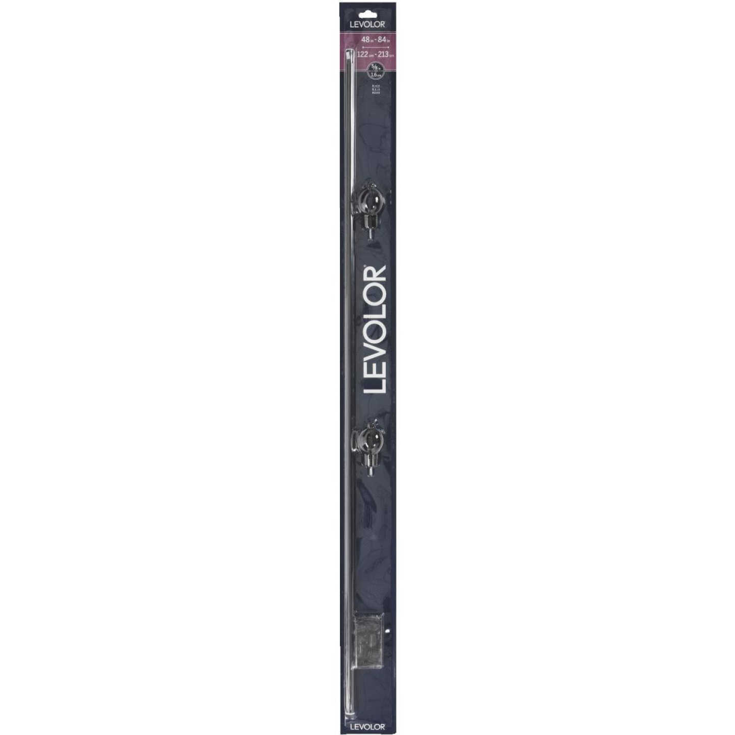 Levolor Cage Ball 48 In. To 84 In. 5/8 In. Single Black Curtain Rod Image 1