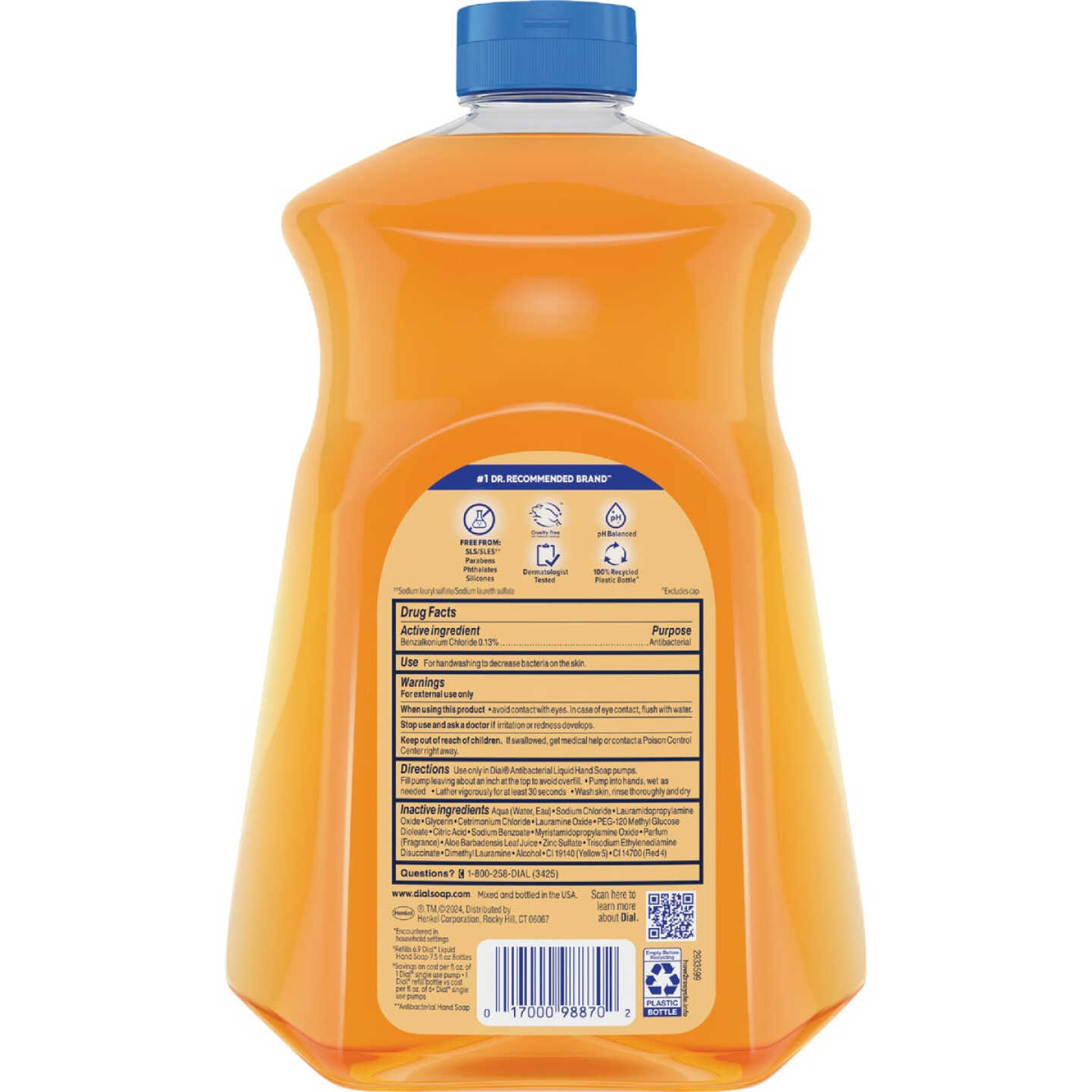 Dial Antibacterial Defense 52 Oz. Gold Liquid Hand Soap Refill Image 6