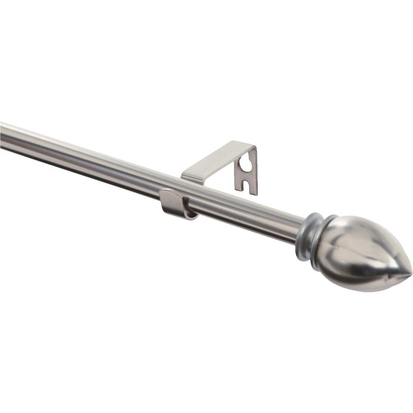 Levolor Egg 28 In. To 48 In. 5/8 In. Single Satin Nickel Curtain Rod Image 1