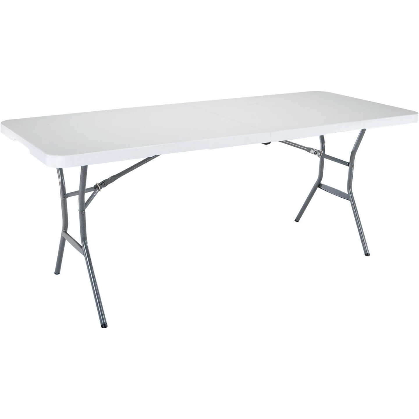 Lifetime 6 Ft. x 30 In. White Granite Light Commercial Fold-In-Half Table Image 6