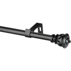 Kenney Kiera 48 In. To 86 In. 5/8 In. Single Black Curtain Rod Image 1