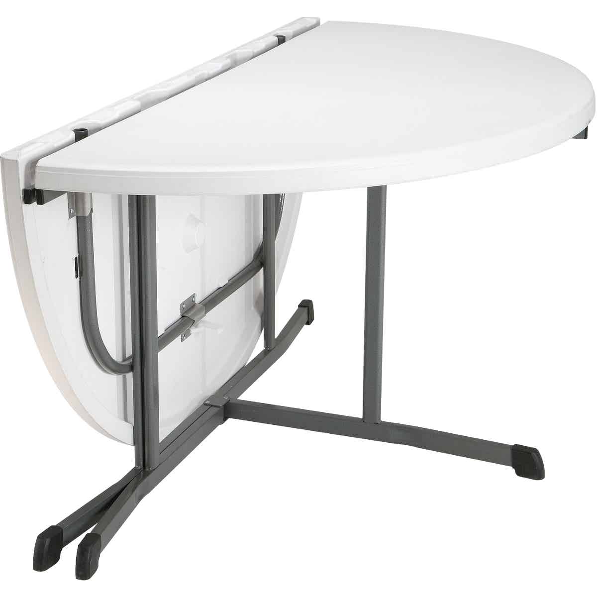 Lifetime 5 Ft. White Granite Round Commercial Folding Table Image 4