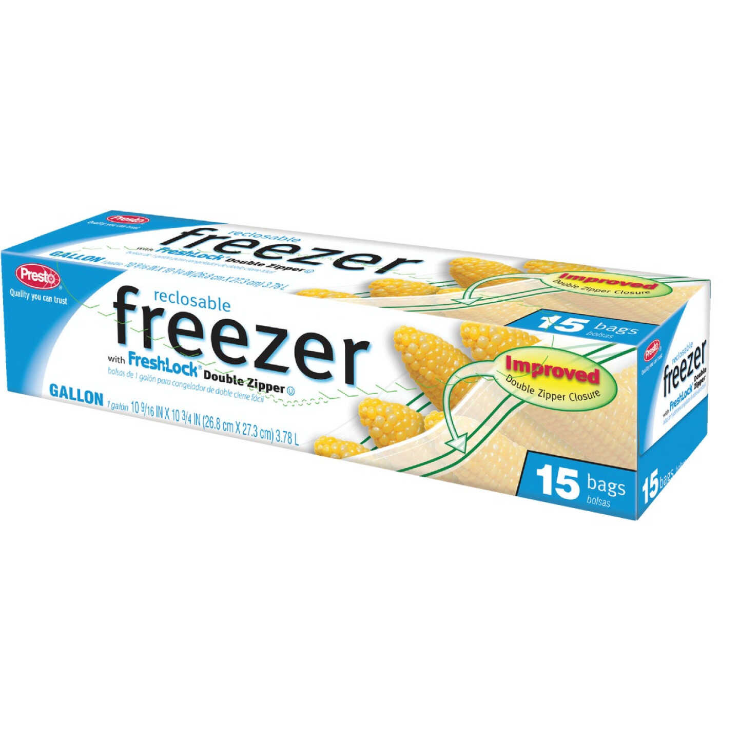 Presto 1 Gal. Reclosable Double Zipper Freezer Bag (15 Count) Image 1