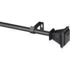 Kenney Seville 28 In. To 48 In. 5/8 In. Single Black Curtain Rod Image 1