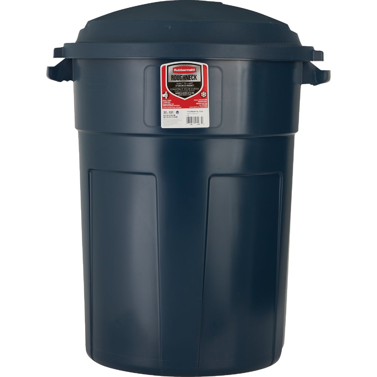 Rubbermaid Roughneck 32 Gal. Blue Trash Can with Lid Image 2