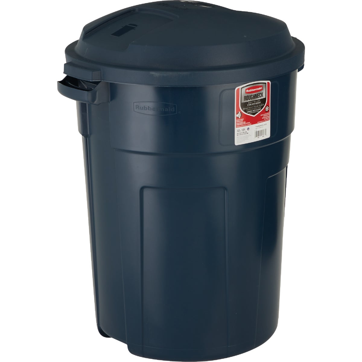 Rubbermaid Roughneck 32 Gal. Blue Trash Can with Lid Image 1