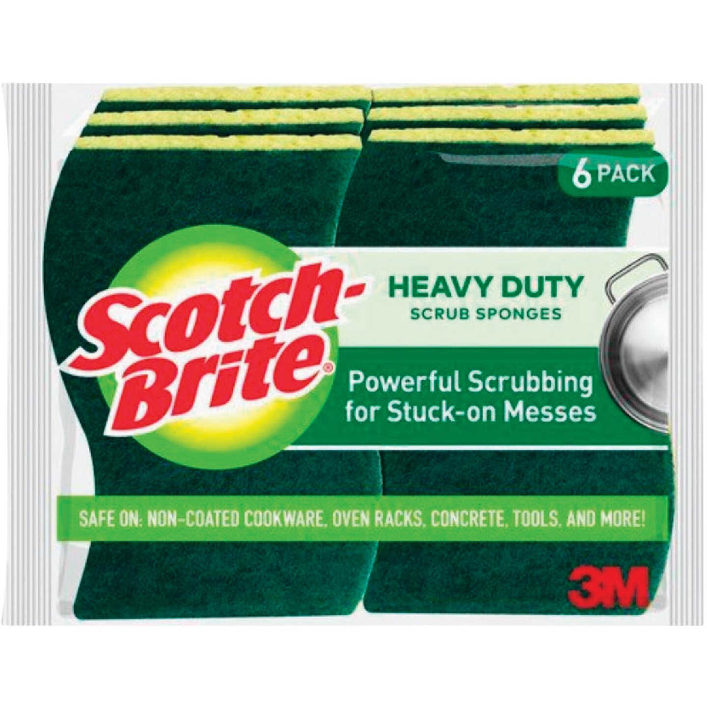 Scotch-Brite Heavy Duty Scrub Sponges, 4.5 In. x 2.7 In. x .6 In. (6-Pack) Image 1