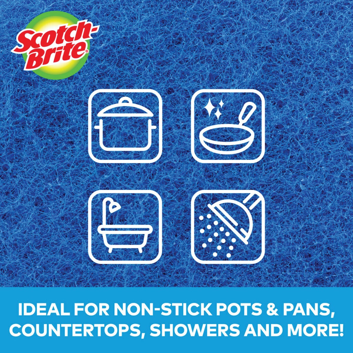 Scotch-Brite Non-Scratch Scour Pads, 6 In. x 3 In. (3-Pack) Image 3