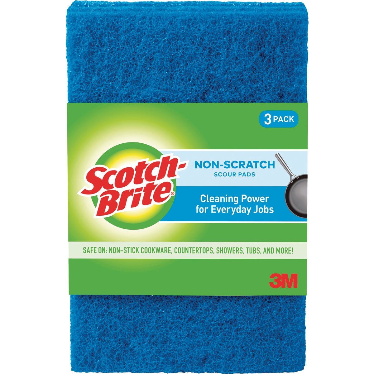 Scotch-Brite Non-Scratch Scour Pads, 6 In. x 3 In. (3-Pack)