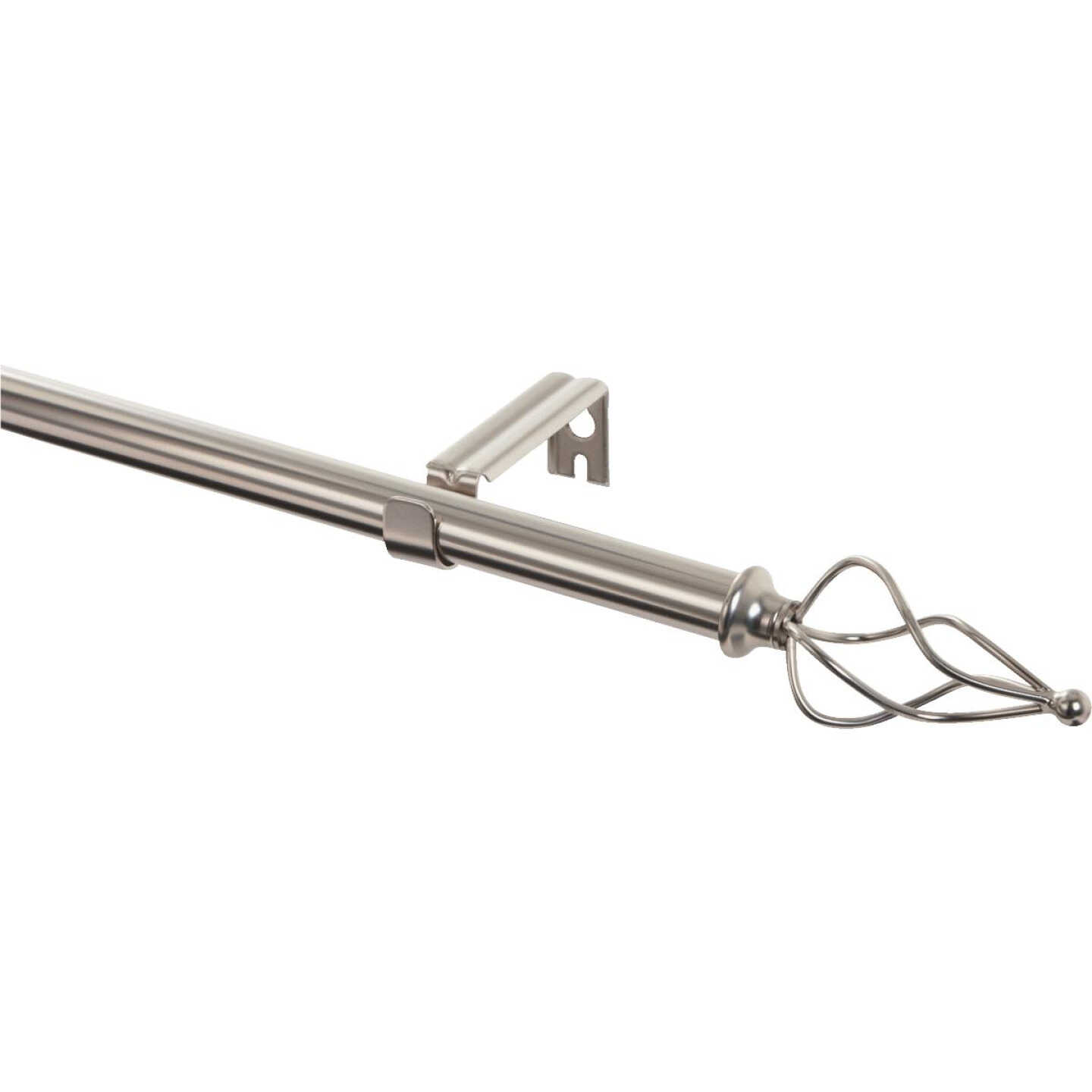 Levolor Bird Cage 66 In. To 120 In. 3/4 In. Single Satin Nickel Curtain Rod Image 1