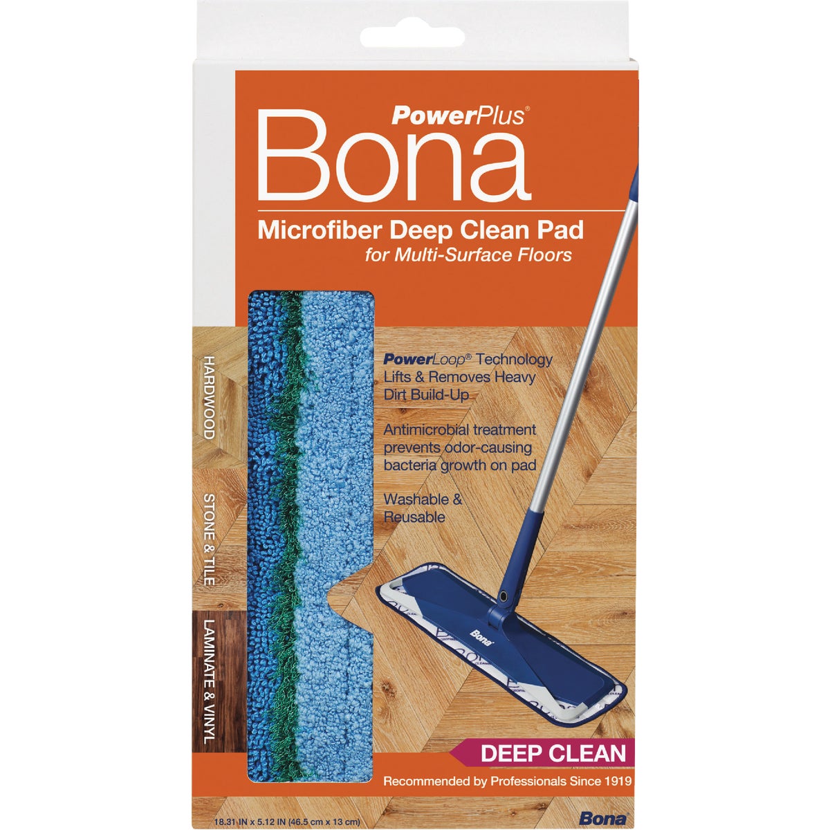 Bona PowerPlus 4 In. W. x 15 In. L. Microfiber Pad Mop Refill Image 9