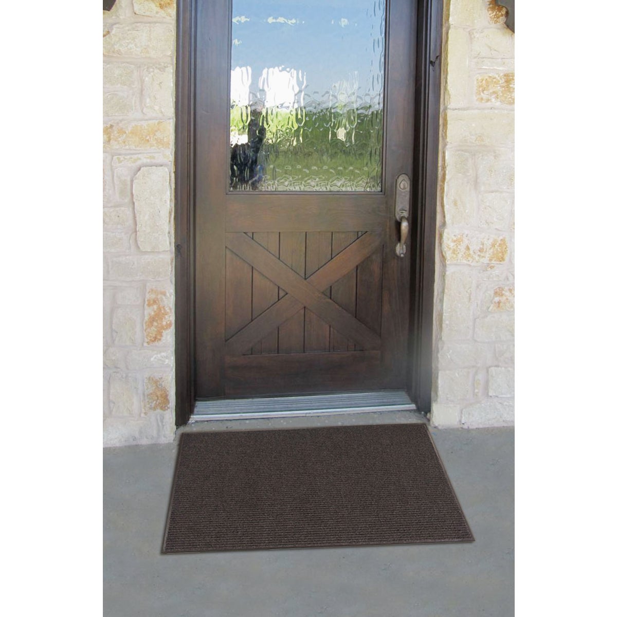Apache Enviroback Pepper 24 In. x 36 In. Carpet/Recycled Rubber Door Mat Image 2