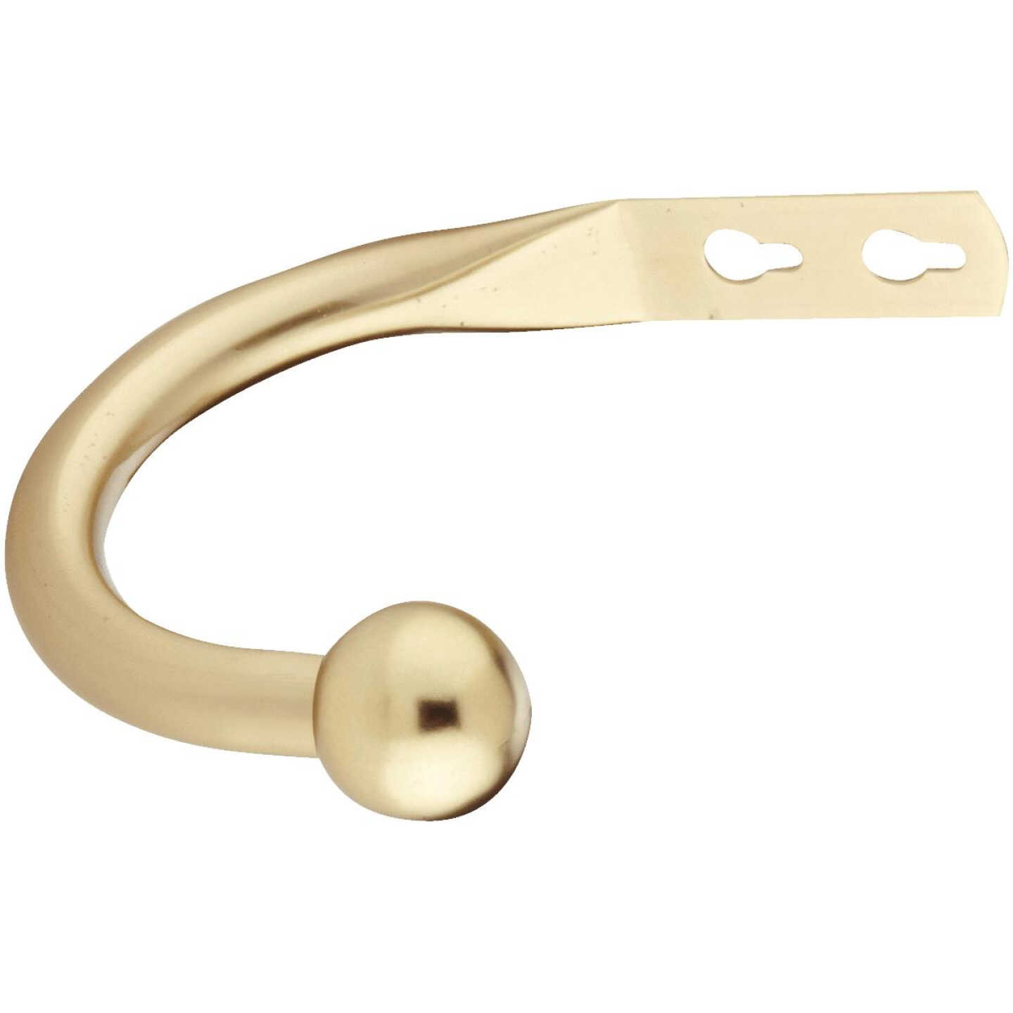 Levolor 3-1/2 In. Ball Drapery Holdback, Brass (2-Pack) Image 1