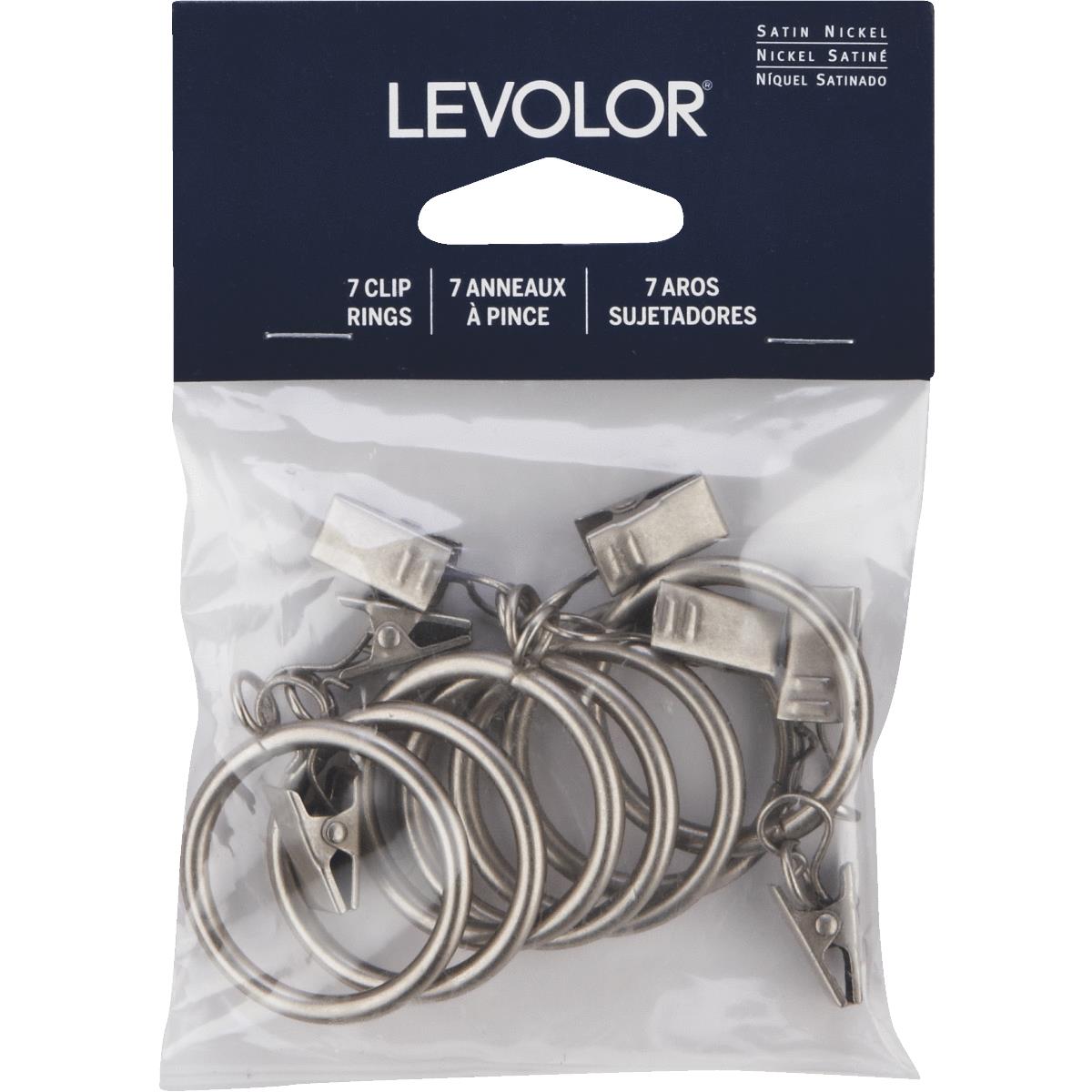 Levolor 1-1/4 In. Clip Curtain Ring, Satin Nickel (7-Pack)
