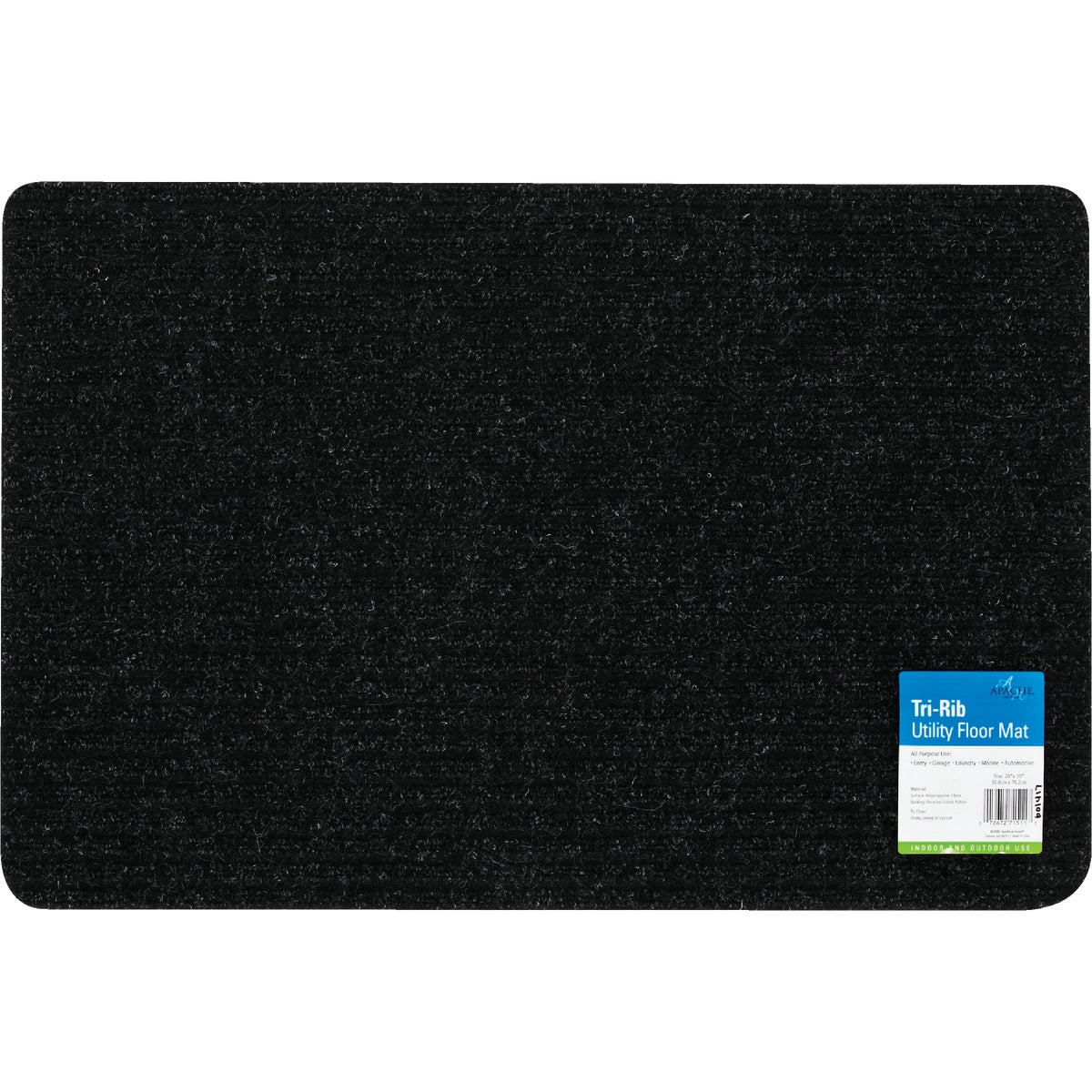 Apache 20 In. x 30 In. Carpet/Recycled Rubber TriRib Door Mat Image 3