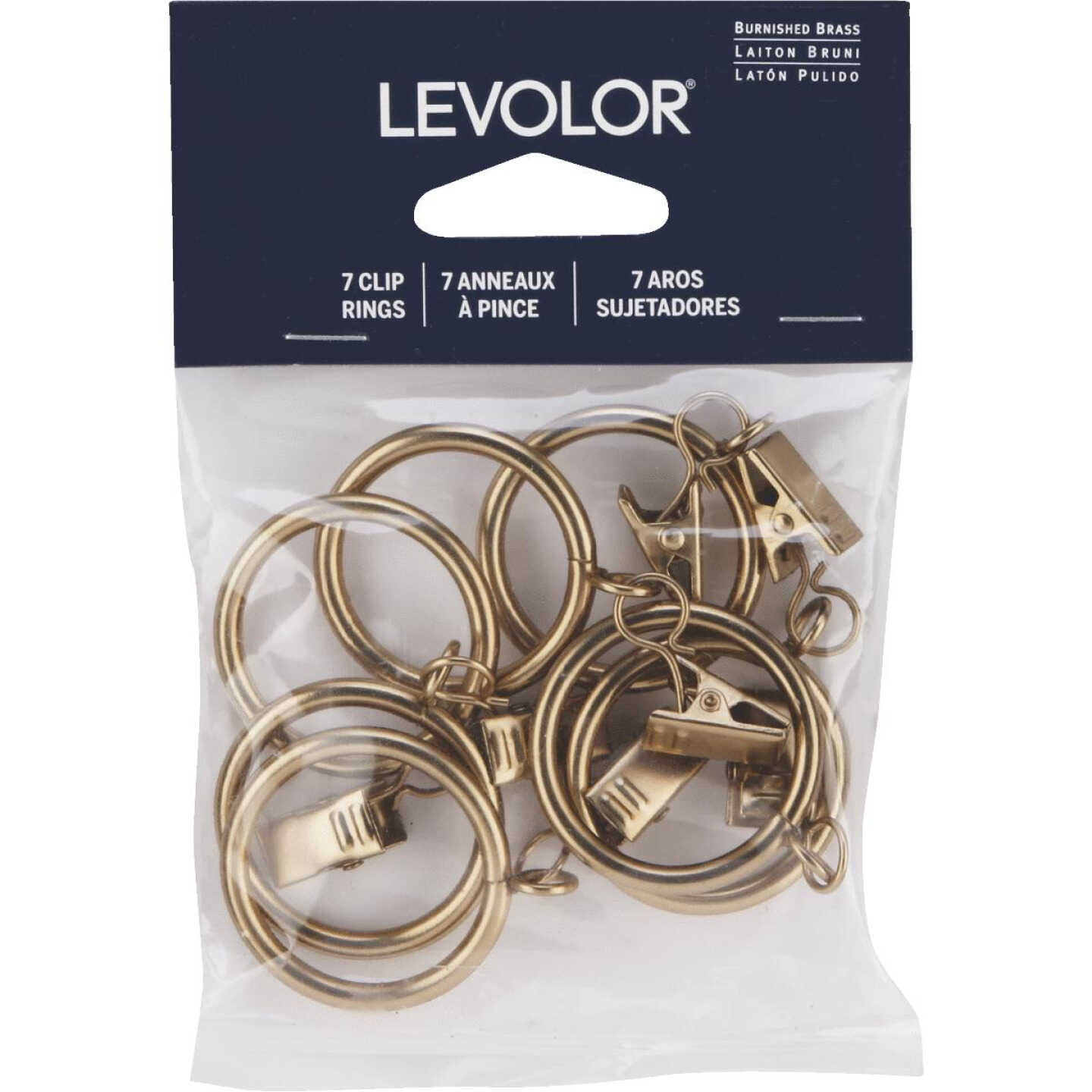 Levolor 1-1/4 In. Clip Curtain Ring, Brass (7-Pack) Image 2