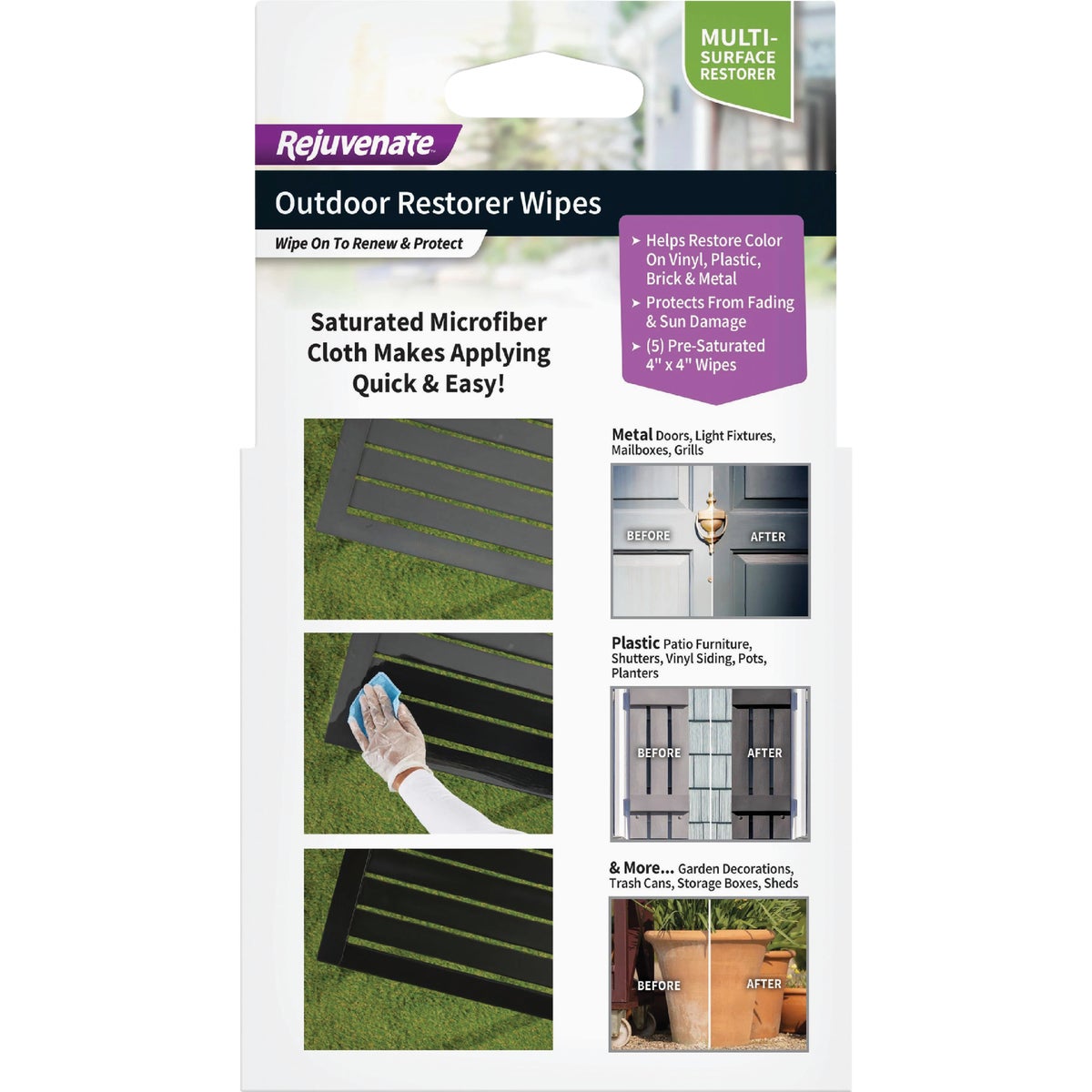 Rejuvenate Restorer Unscented 4 In. x 4 In. Wipes (5-Count) Image 6