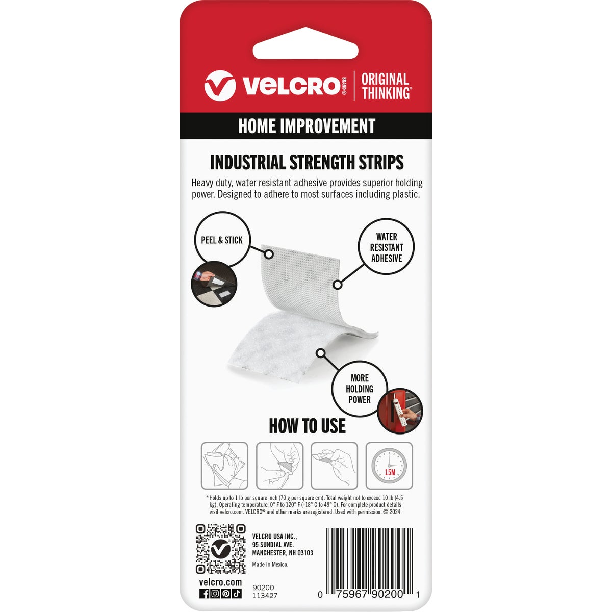 VELCRO Brand 2 In. x 4 In. White Industrial Strength Hook & Loop Strip (2-Count) Image 7