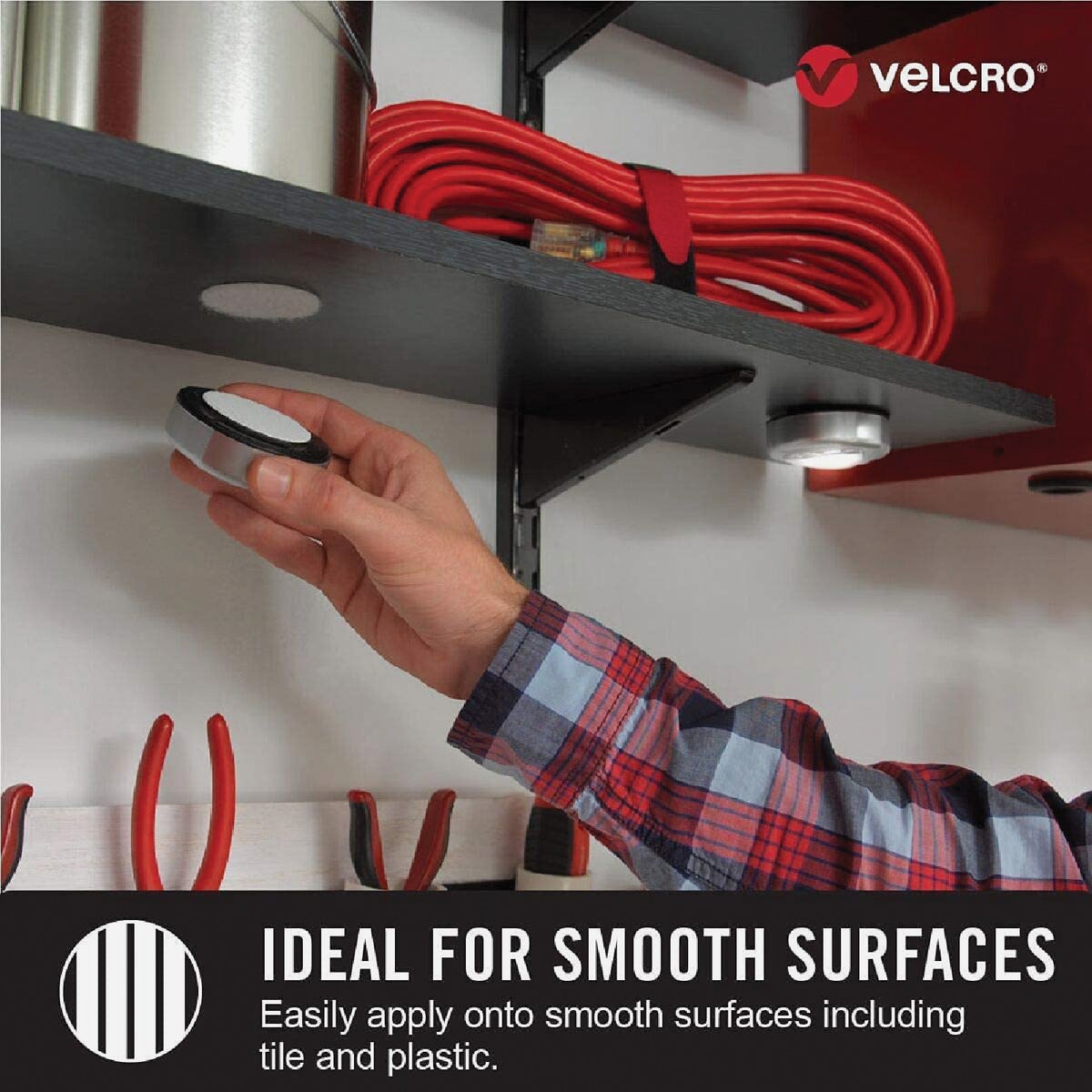 VELCRO Brand 2 In. x 4 In. White Industrial Strength Hook & Loop Strip (2-Count) Image 4